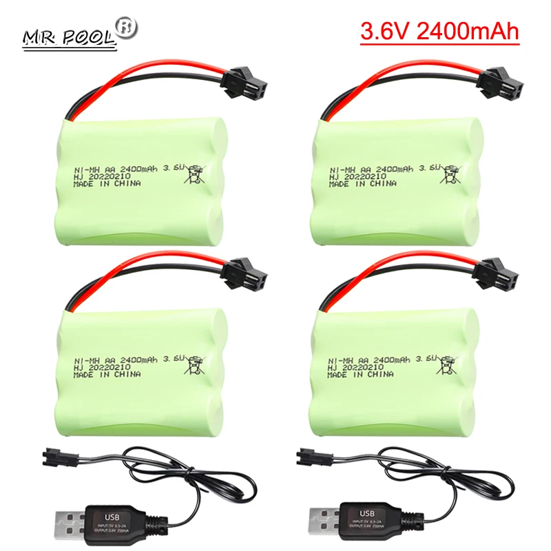 

3.6v 2400mAh Ni-MH AA Battery For Rc toys Cars Tanks Robots Gun Upgraded Batteries Pack For Rc Boat 3.6V Rechargeable Battery