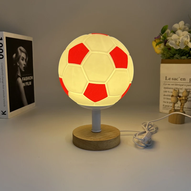 Imagem -05 - Bola de Futebol Forma Criativa Usb Table Lamp Decoração do Quarto Modern Desk Lamp Luzes Led para o Quarto Decoração de Casa