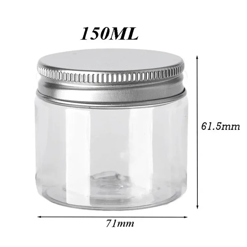 20Pcs 150ml Clear Plastic Jar with Lids PET Wide Mouth Jar For Candy Cookies Packing Cosmetics Containers Kitchen Storage Bottle