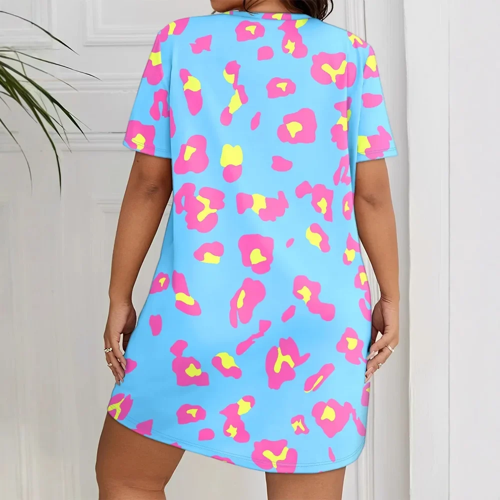 

Летнее свободное платье для дома с короткими рукавами и принтом в горошек, модное мини-сексуальное платье с круглым вырезом, летняя весенняя домашняя одежда