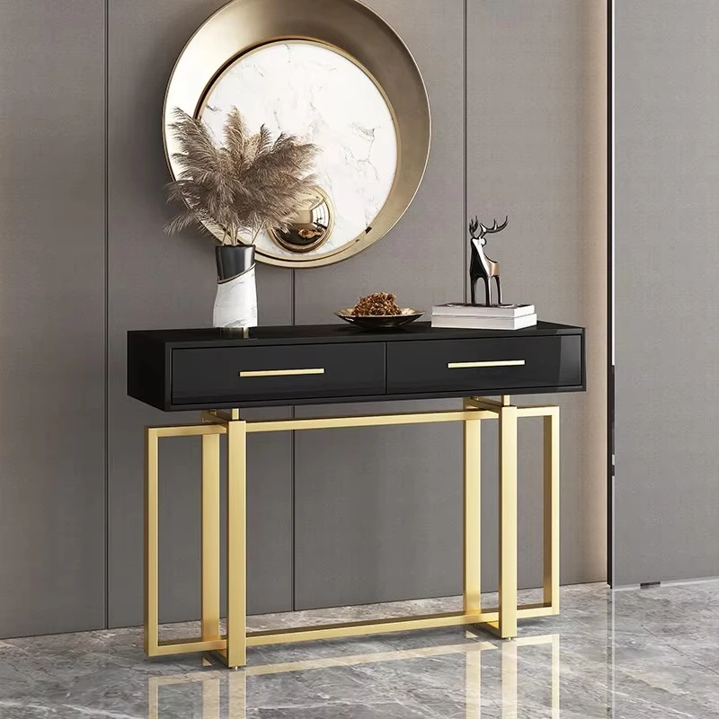 The wrought iron entrance table is suitable for the modern minimalist design of the living room entrance hotel lobby