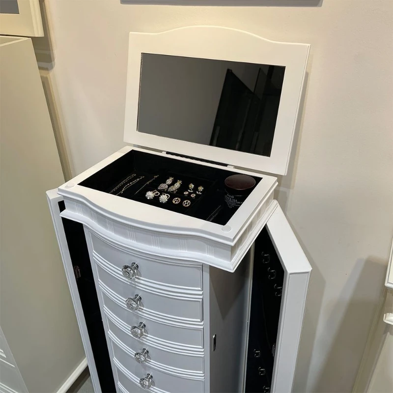 

With mirror vanity cabinet dressing European-style bedroom luxury multi-functional multi-layer high-end princess multi-layer