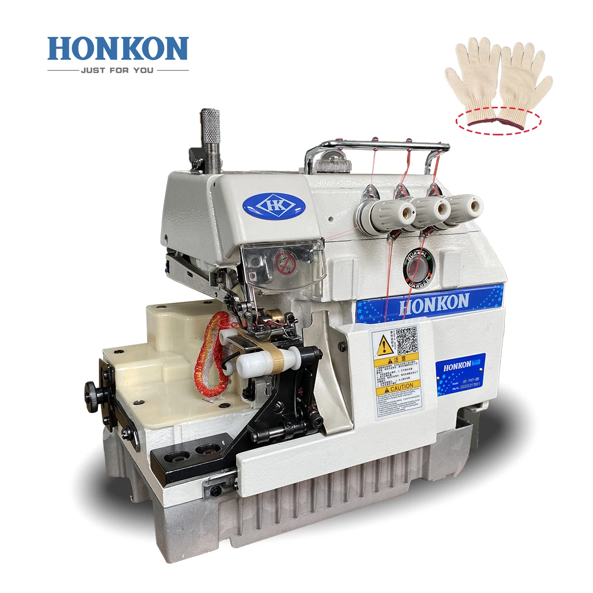 

HK 747-4D/ST High-Speed Industrial Glove Overlock Sewing Machine New Flat-Bed Configuration with Overlock Stitch Formation