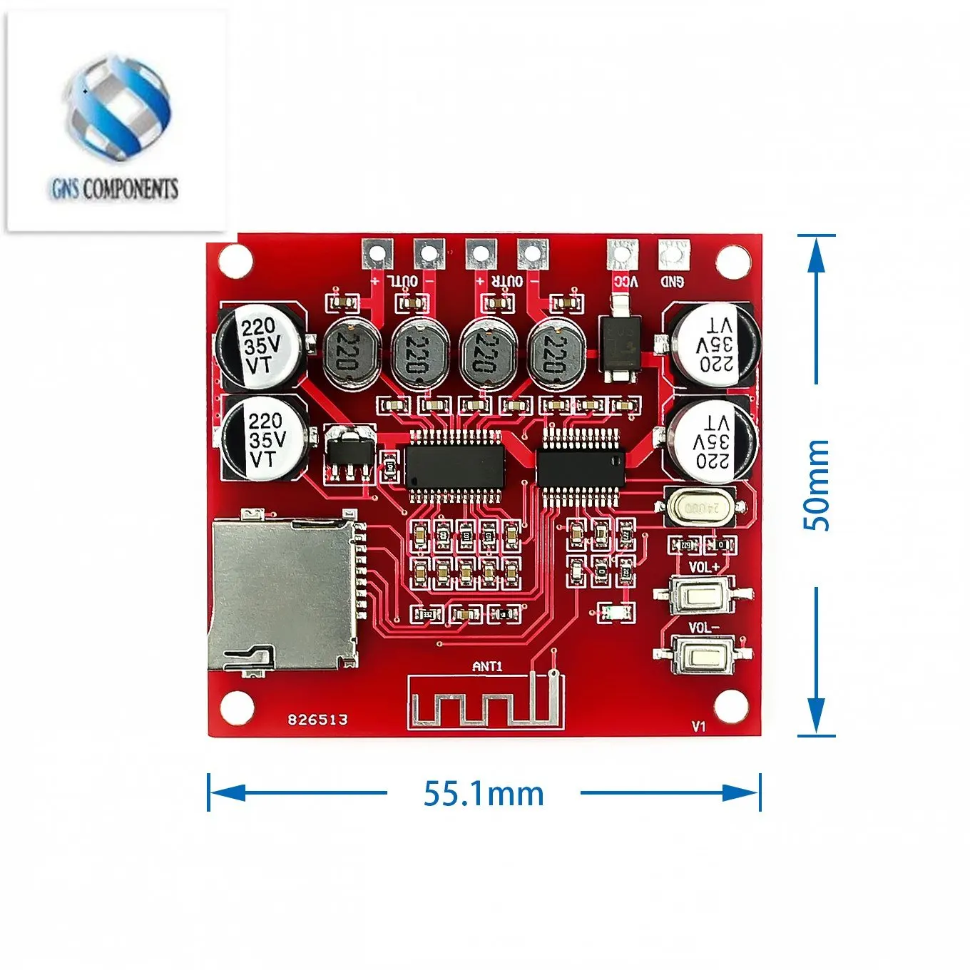 XH-A233 15W X 2 for Bluetooth 4.2 Digital power amplifier board Stereo TF Card Play 12v~24v Audio Amp