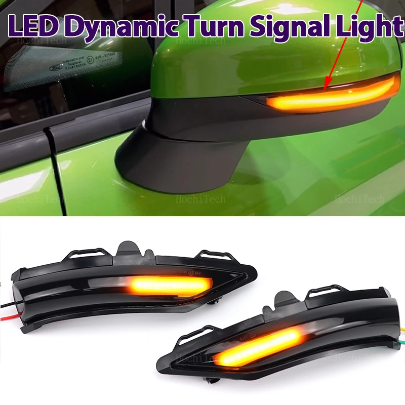 Dynamic Black LED Turn Signal Light Sequential Rearview Mirror Light For Ford Fiesta ST Line MK8 Puma Crossover ST 2018-2023