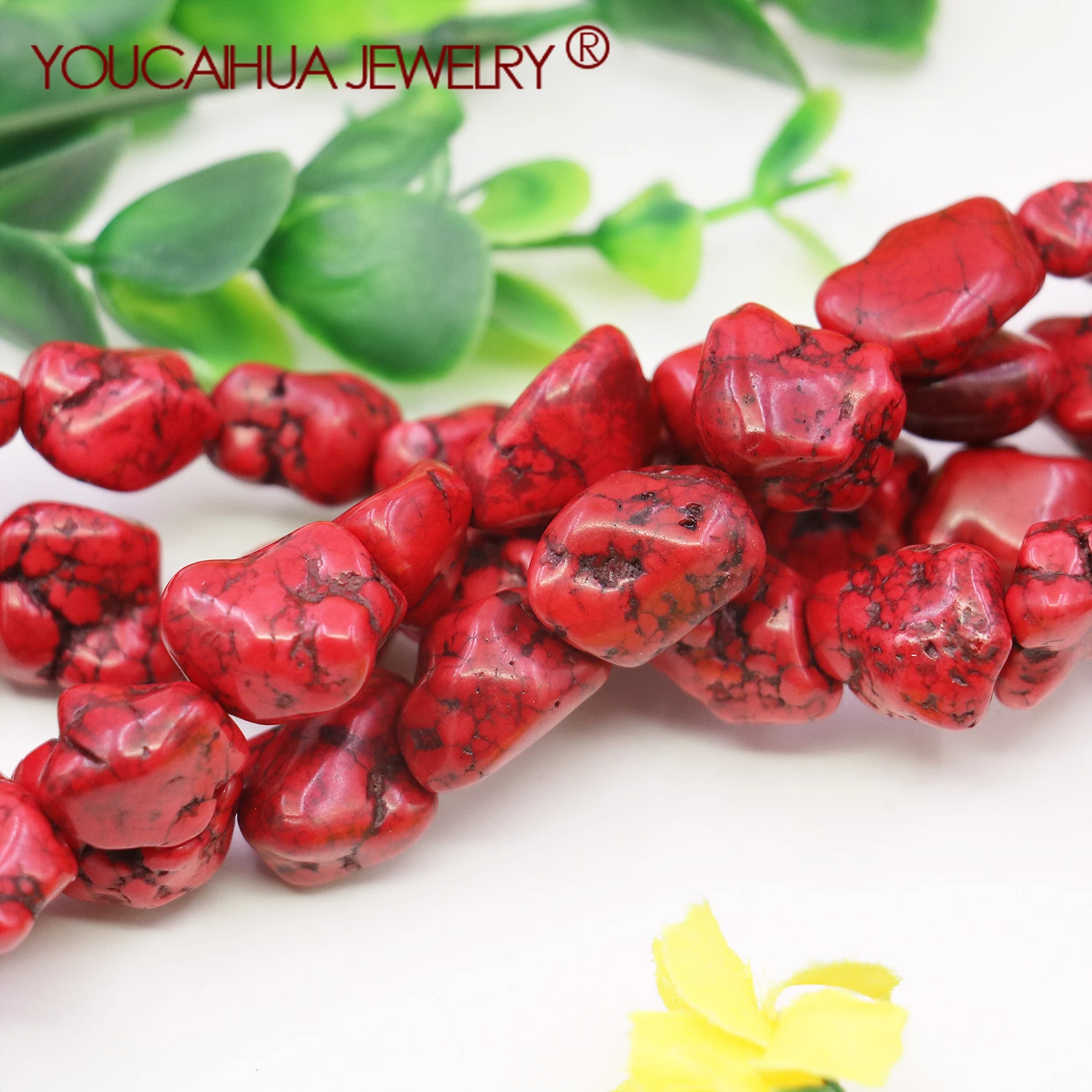 

8-16mm Irregular Natural Red Turkey Turquoises Moonstone Gemstone Loose Beads Stone Women Girl Gift Jewelry Making Design 15inch