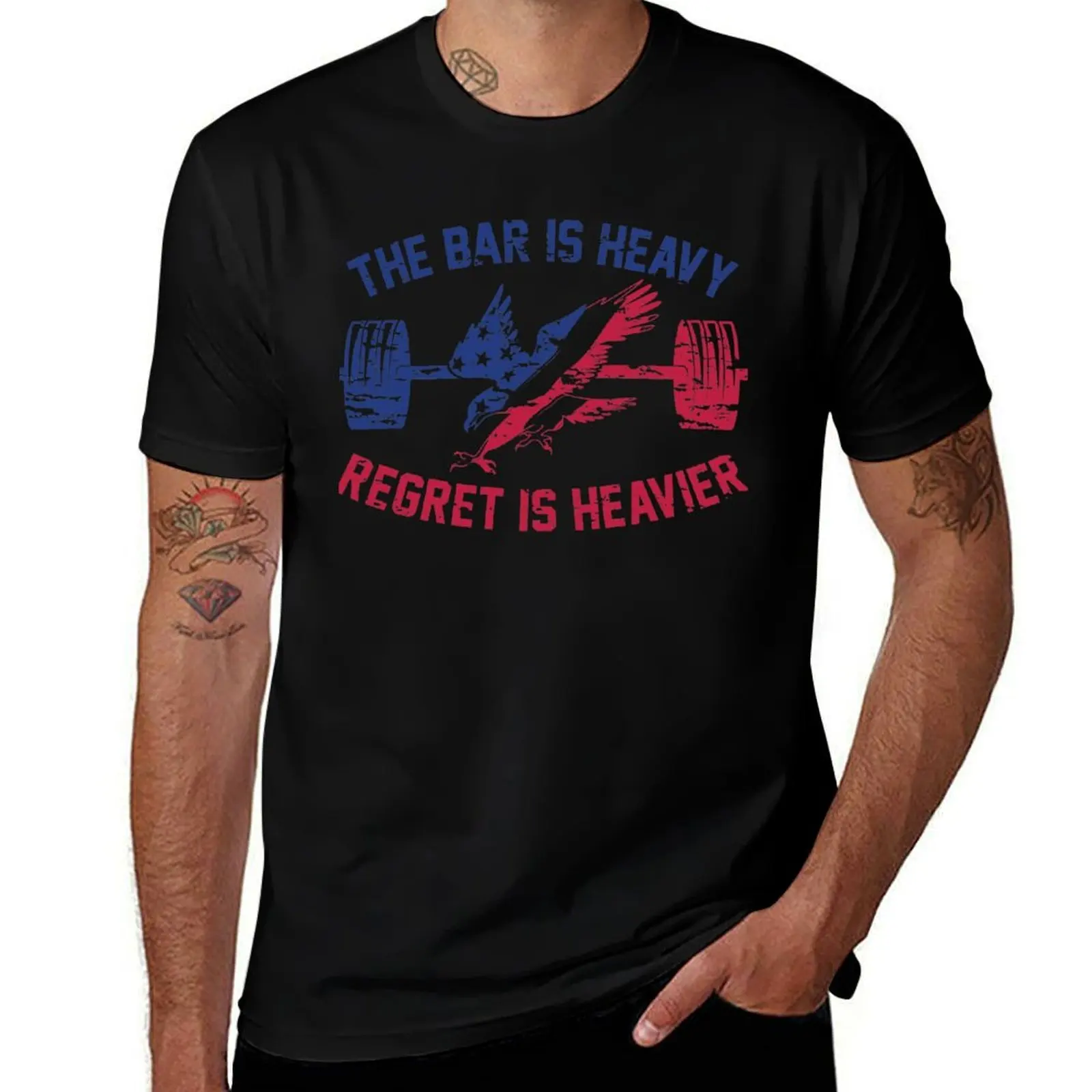 

The Bar Is Heavy Regret Is Heavier - RWB T-Shirt man t shirts for men casual t shirt man casual T-Shirt