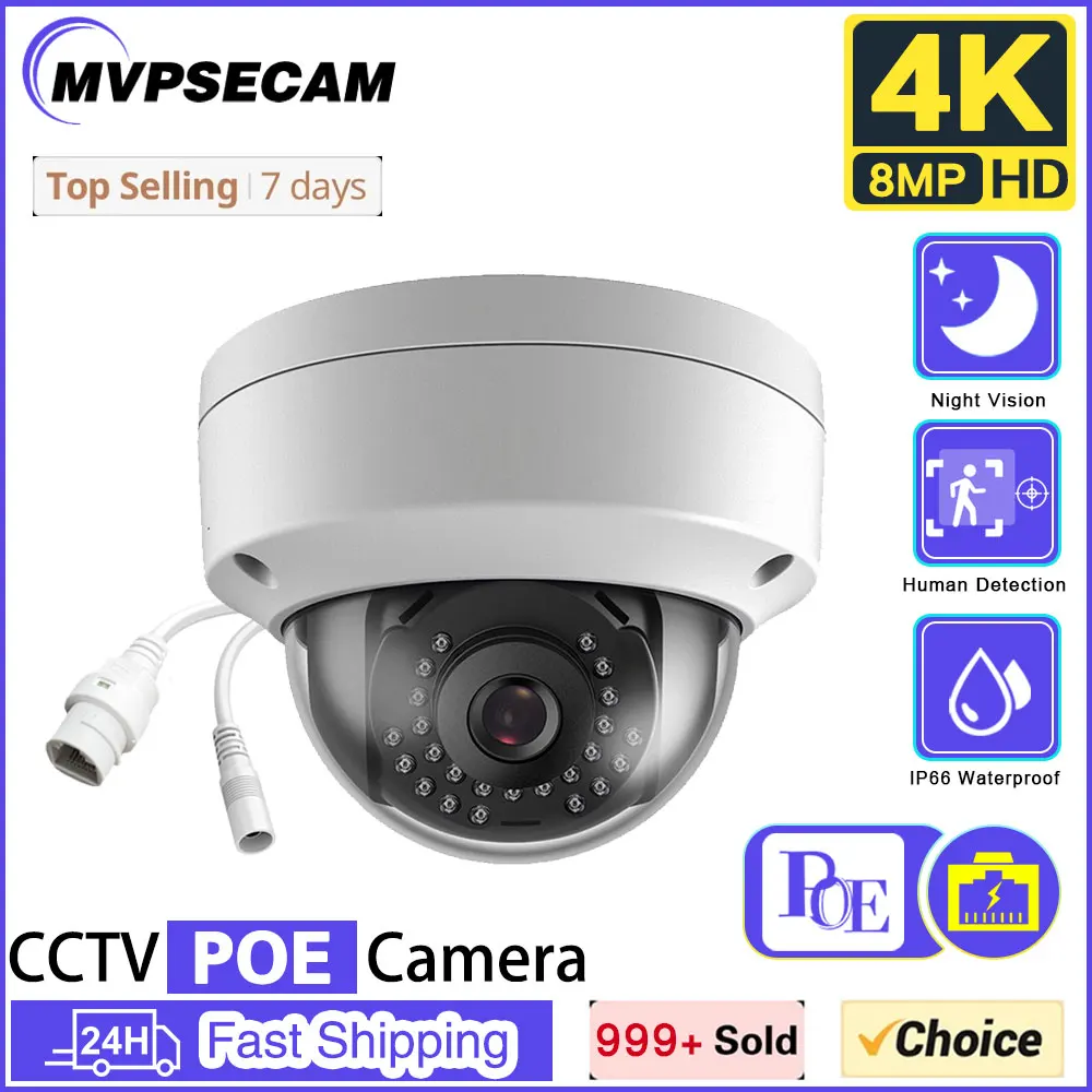 

Metal CCTV POE IP Ceiling Dome Security Camera 4K Waterproof Outside Video Surveillance Cameras 8MP Home IP Monitoring Cam H.265