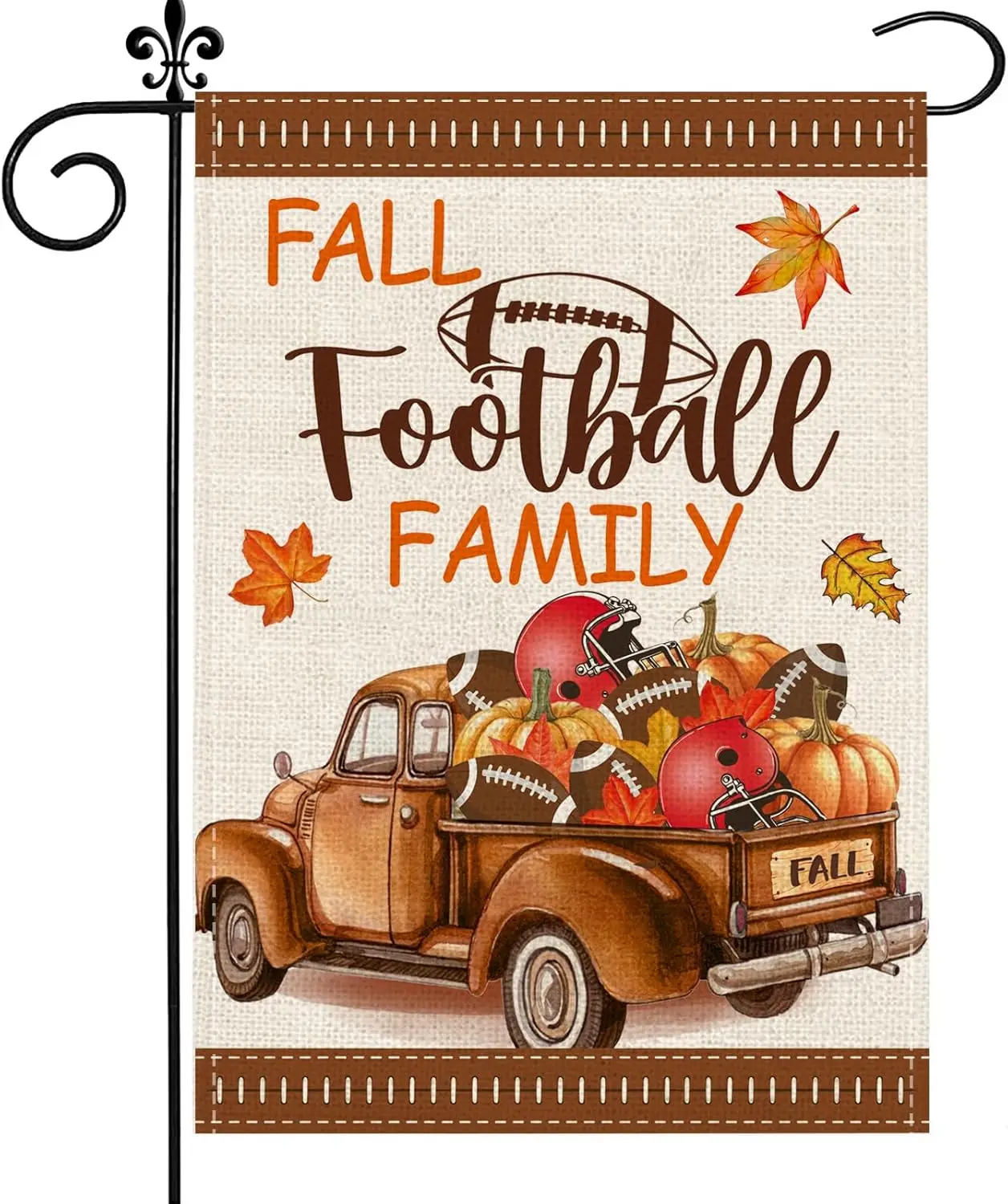 Thanksgiving Decorations Fall Garden Flag 12x18 Inch Double Sided for Outside - Football Truck Pumpkin Garden Flag Vertical  hhz