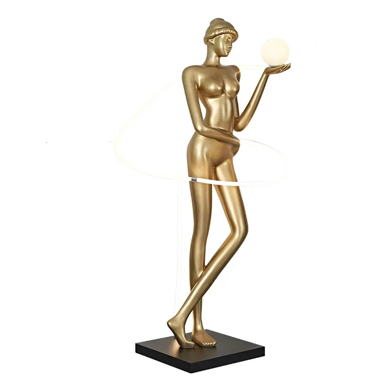 

Postmodern Art Floor Exercise Muse Ribbon Sculpture Floor Lamp, Bar Restaurant Sports Field