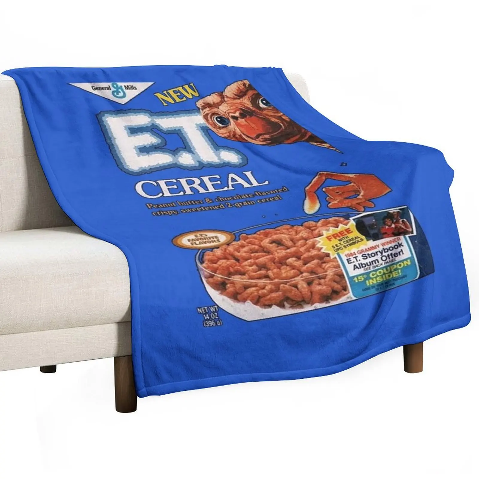 

E.T. Retro Vintage Breakfast Cereal Box Art T-Shirt Throw Blanket Heavy Luxury Thicken Hairy Blankets