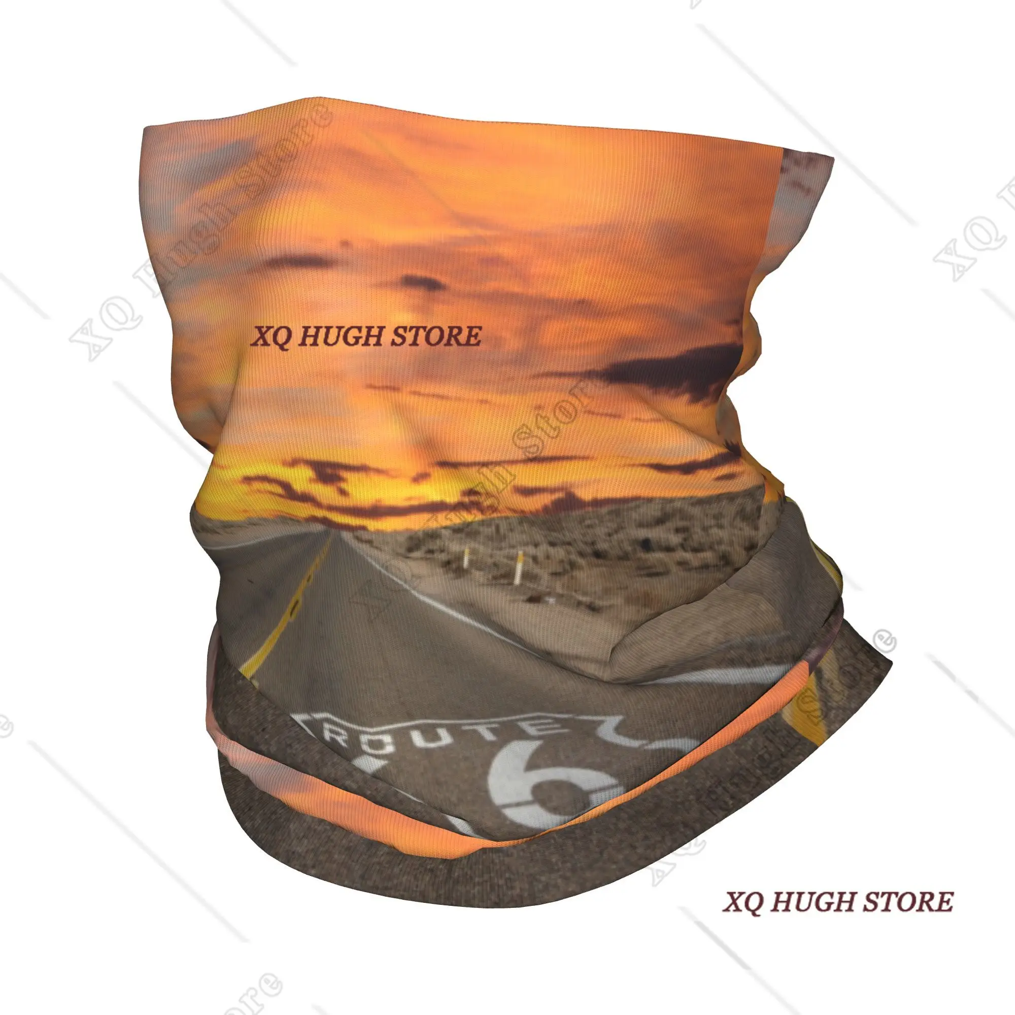 Custom Route 66 Bandana Neck Gaiter for Hiking Hunting Women Men Wrap Scarf USA Highways Balaclava Warmer