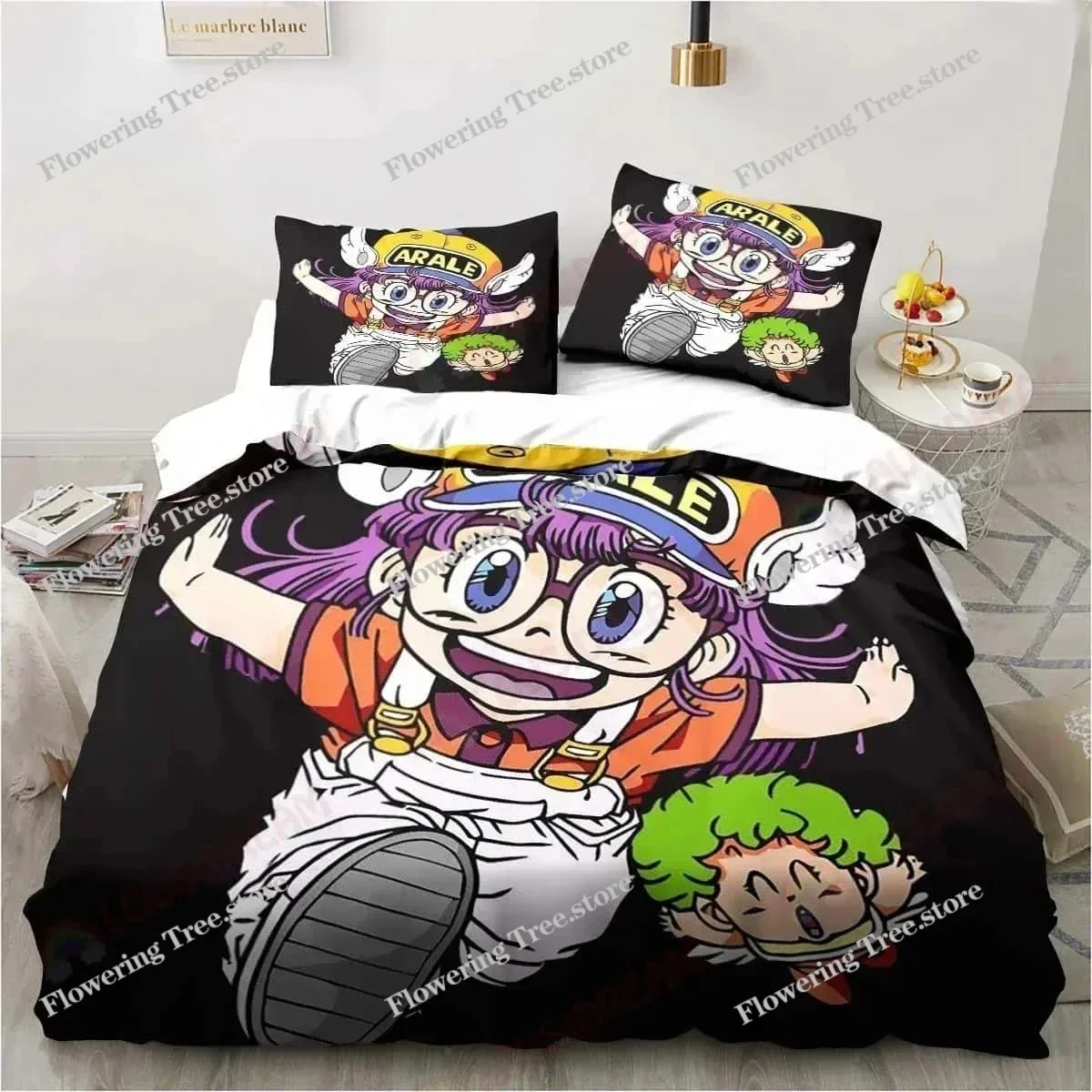 3D Cartoon DR S-Slump Arale Bedding Set Sheet King Twin Double Child Bedding Set Mircofiber or Polyester Duvet Cover Sets029