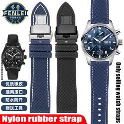 20 21 22MM Bracelet For IWC Pilot Mark 18 Spitfire fighter Portugal Carbon Fiber Nylon Rubber Watch strap Men's Canvas Watchband