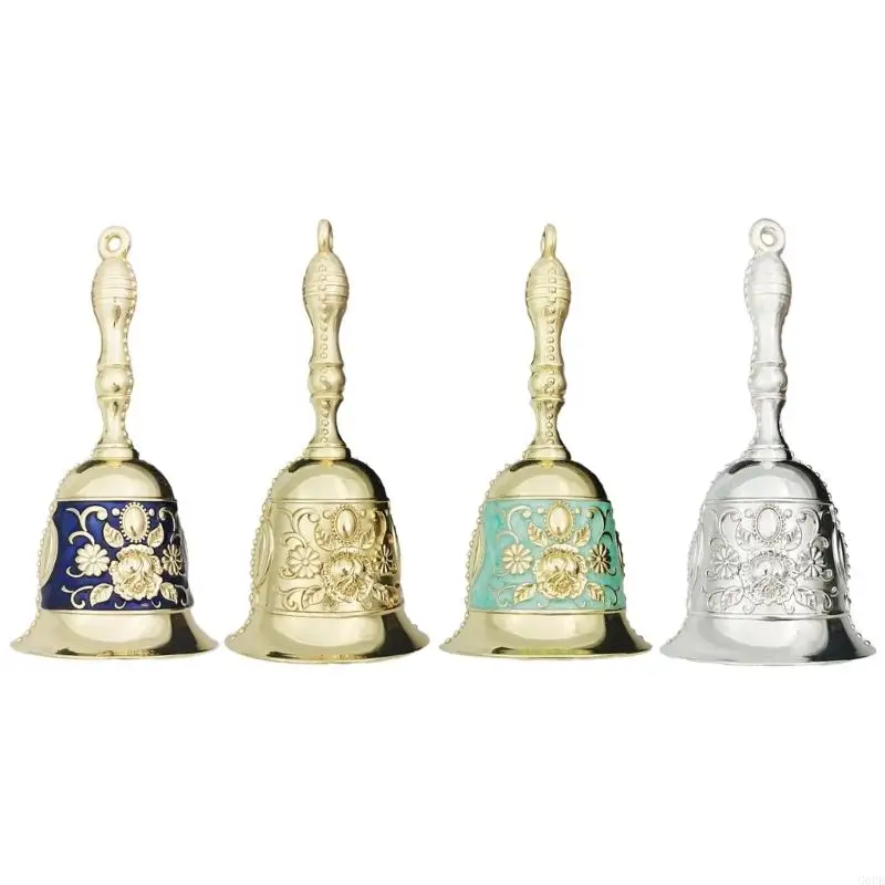 

G6DE Vintage Handbells с деликатной ручкой, металлические колокольчики ручной работы, сервисная ручная ручка