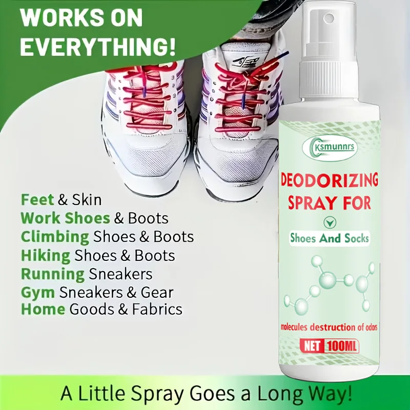 Multifunctional Long-Lasting Deodorant Spray | Eliminates Sweat & Shoe Odors, Ideal for Gym, Sports, Socks & Footwear, Refreshin