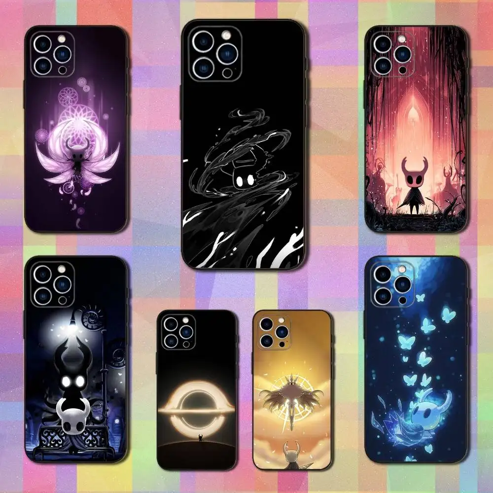 

Hot H-Hollow K-Knight Game Phone Case For iPhone 16,15,14,13,12,11 Plus,Pro Max,XS,X,XR,SE,Mini,8,7,Soft Silicone Black Cover