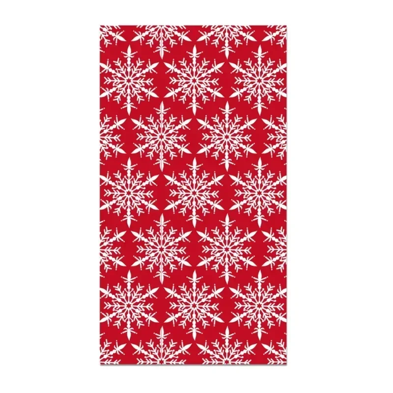 20pcs 34.2*40.6cm 2-Ply Large Size Christmas Long Paper Napkins Snowflake Red Printed Coloured Paper Placemats