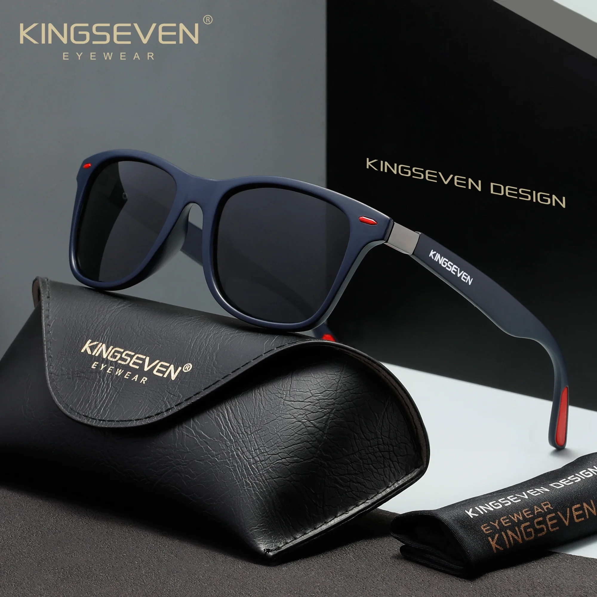 KINGSEVEN UV400 Blendschutz-Sonnenbrille für Herren, polarisierte Outdoor-Modebrille für Damen, Sport- und Freizeitbrille zum Angeln