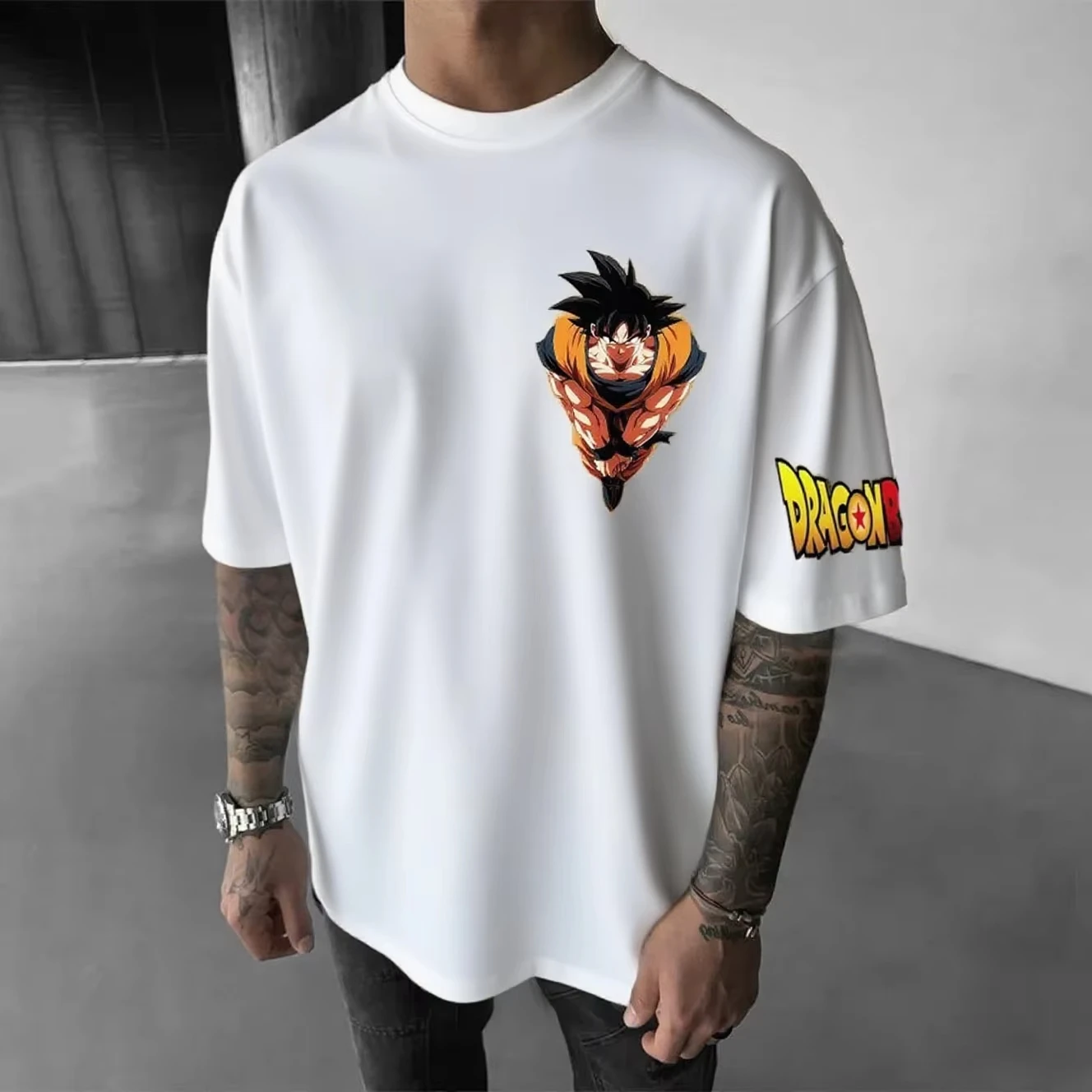 لعبة دراغون بول جوكو أنيمي المتضخم الرجال تي شيرتات قصيرة الاكمام القطن الشارع الشهير الصيف الجرافيك المحملة بلايز عادية ملابس رجالي عصرية