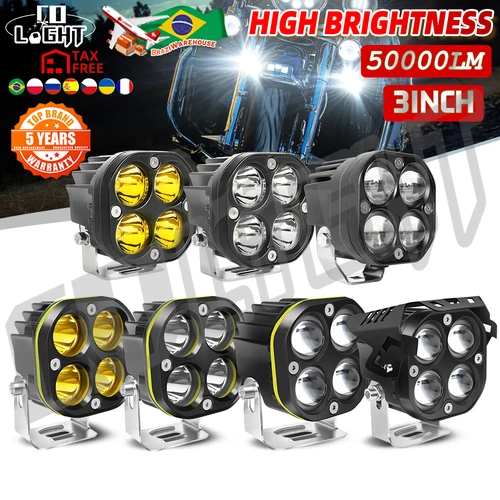 Focos CO LIGHT para motocicleta, 3 pulgadas, DRL, 50000LM, foco LED de trabajo, 4x4, todoterreno, RGB, estroboscópico, lámpara antiniebla, accesorios automotrices