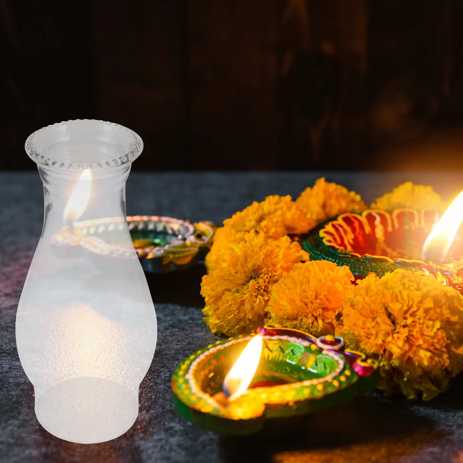 

Glass Oil Lamp Cover Replacement Retro Transparent Lamp Shade Chimney Accessory Glass Craft Light Cover