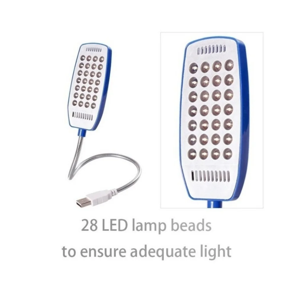 LDHLM 28LEDs reading lamp LED USB Book light Ultra Bright Flexible 4 Colors for Laptop Notebook PC Computer 1Pcs New Arrival