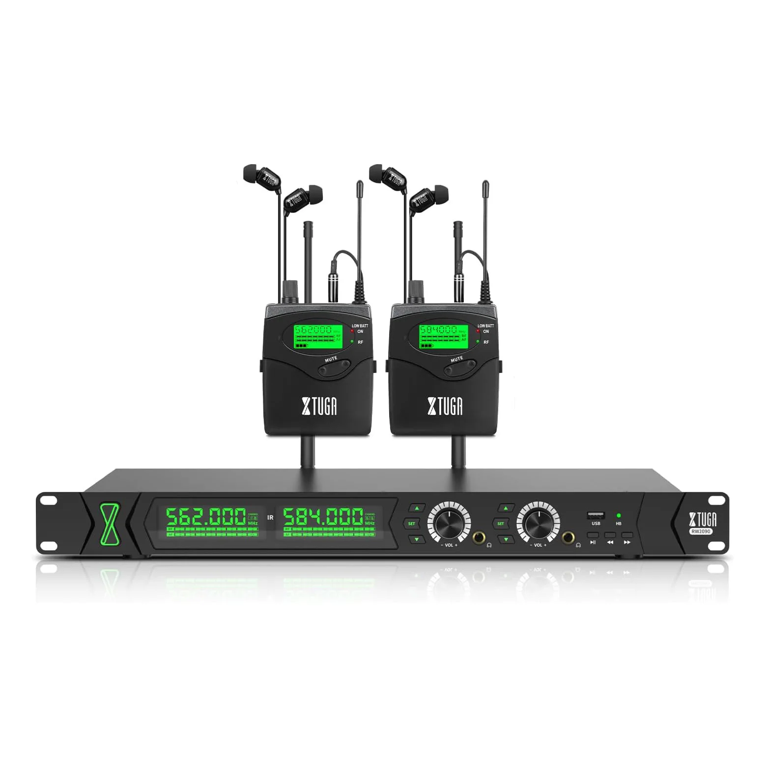 Professional stage wireless earphone monitoring system One to two in-ear earphones Listen back to the band singer