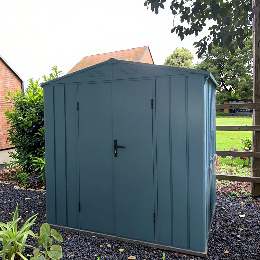 High-End Metal Storage Shed Container Windproof Long-Lasting Garden Tool House with Easy Assembly Steel Frame for Backyard Use