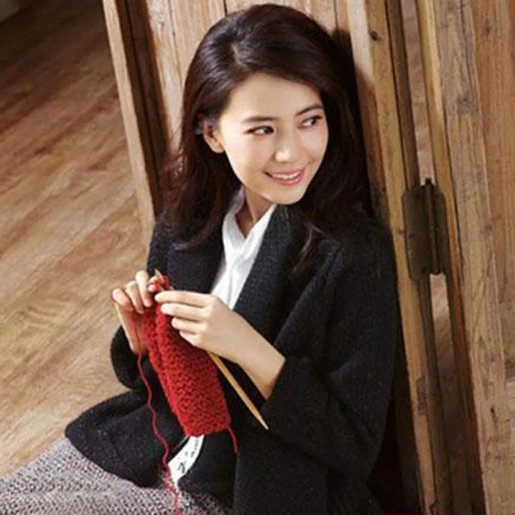 

Набор из 36 бамбуковых вязальных спиц 18 размеров, с ручками, для вязания шерсти, карбонизированные, односторонние, портативные, для свитеров и шарфов