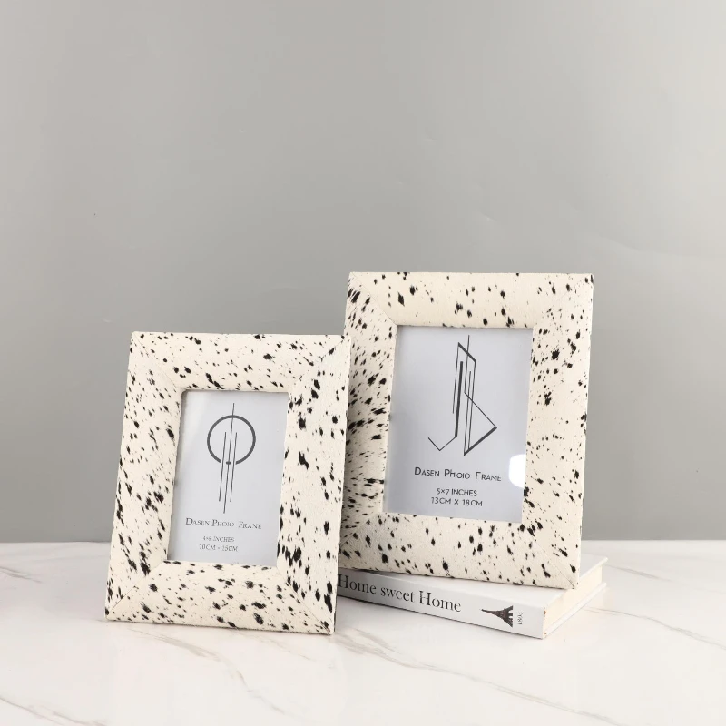 

European Light Luxury Black and White Speckled Photo Frame Ornament Creative High-end Home Decoration