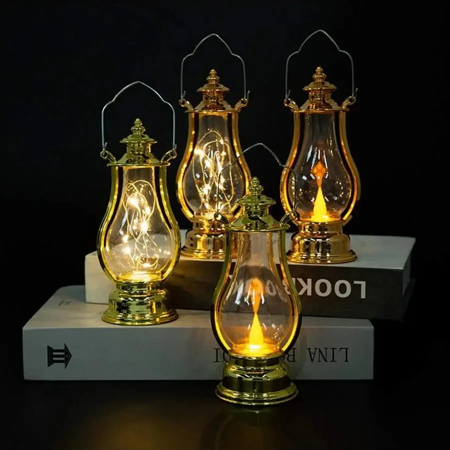 LED Portable Lamp retro small oil lamp LED copper wire lamp string pony lamp creative Wind Lamp LED Night Lights Bedroom Decor