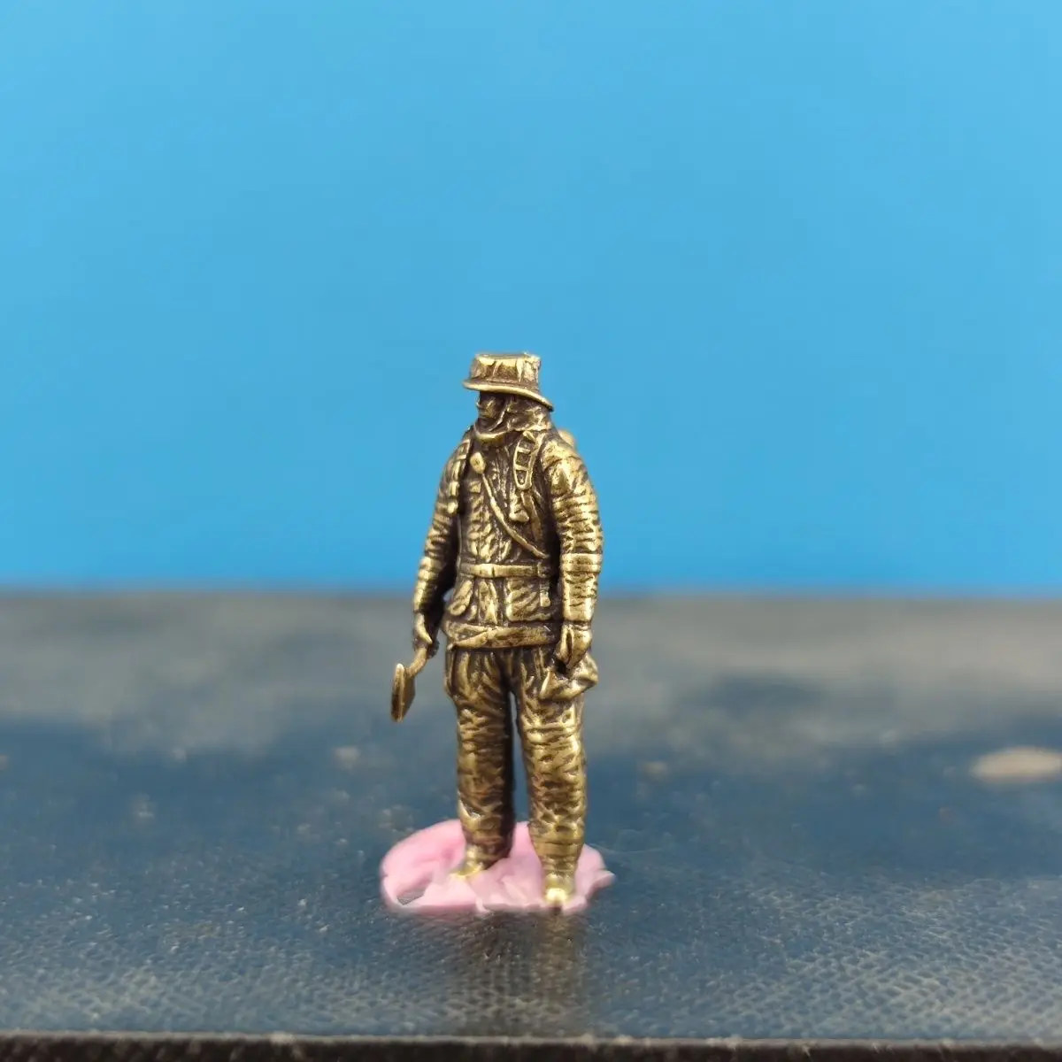 Brass Firefighter Special Forces Action Figures Weapons Boy Metal Models One-piece Copper Warriors Modern Mini Landscapes