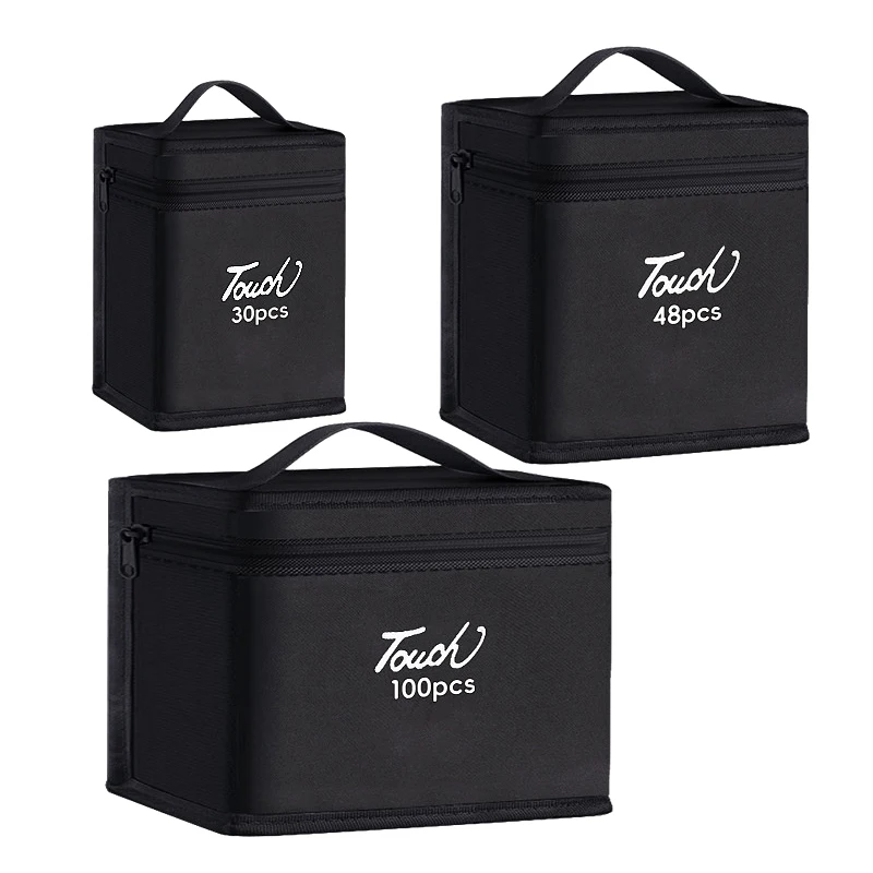 Маркеры-12-168count-с-черной-сумкой-для-хранения-Массивное-хранилище-для-художественных-маркеров-Холщовый-пенал-на-молнии