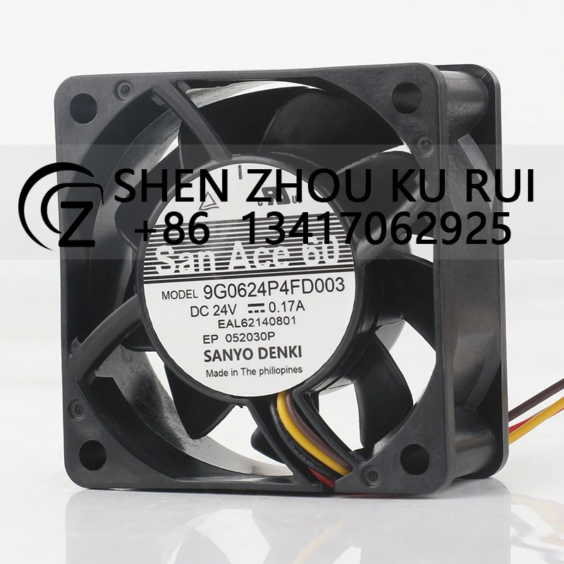Sanyo 24V 0.08A 4-wire 9G0624P4FD003 6025 6CM PWM speed regulating frequency converter Cooling fan