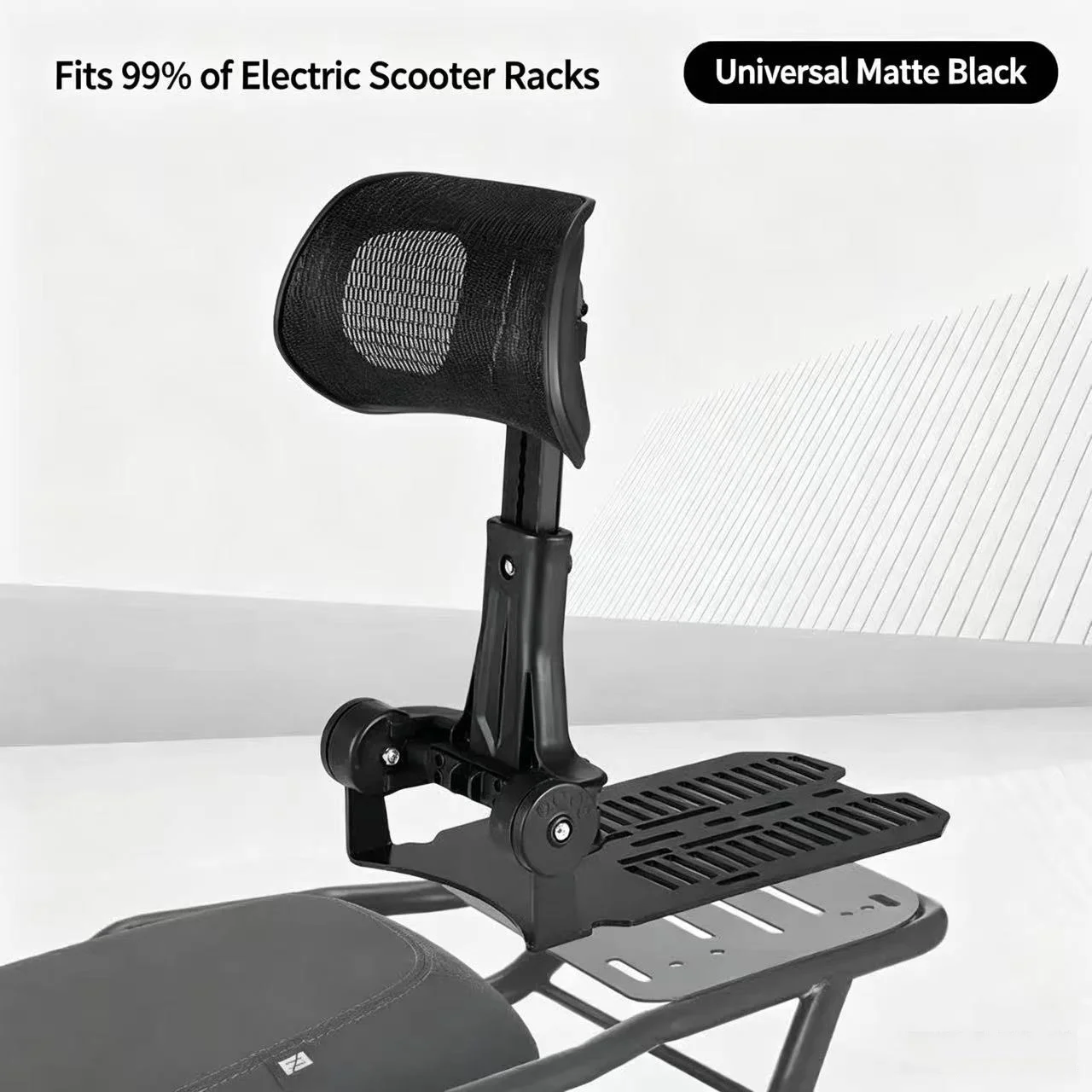 Universal Foldable Telescopic Electric Vehicle Rear Seatback With Lumbar Support For Motorcycle Scooter E-Bike Adjustable