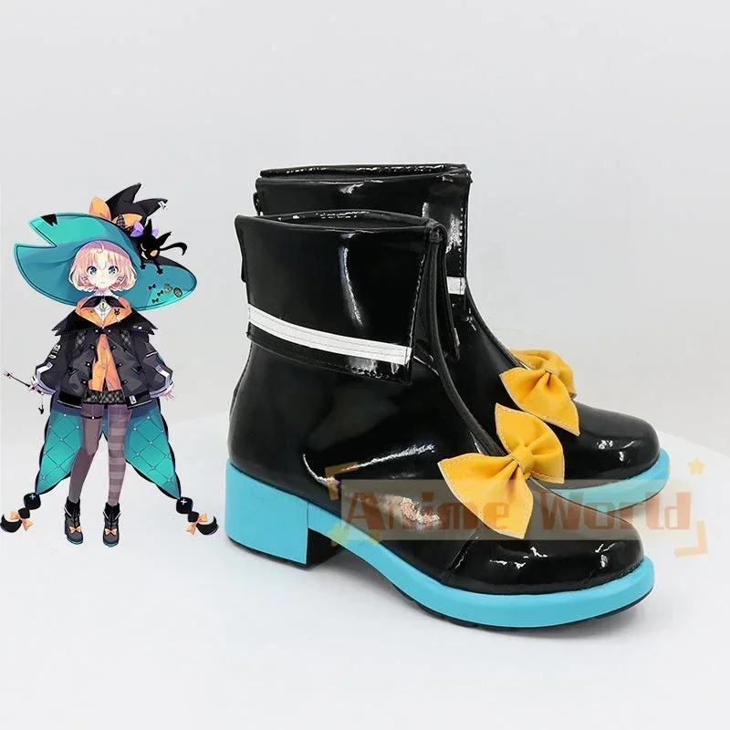 Virtual YouTuber Nijisanji Ethyria Millie Parfait Black Cosplay Shoes Halloween Carnival Boots Custom Made
