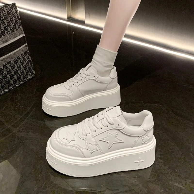 2025 Spring Autumn New Women Shoe Fashion Height Increa Casual Shoe Thick Soled Anti Slip Board Shoes Korean Edition Sport Shoes