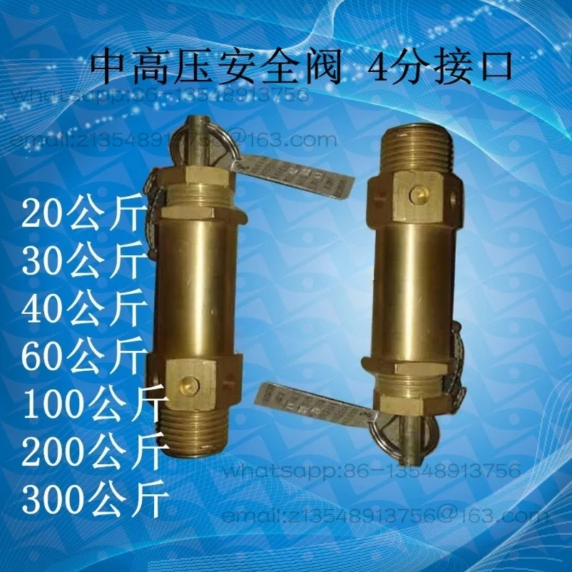 4 Threaded Safety Valve 100 kg 200 kg 300 kg Safety Pressure  Bleed Valve