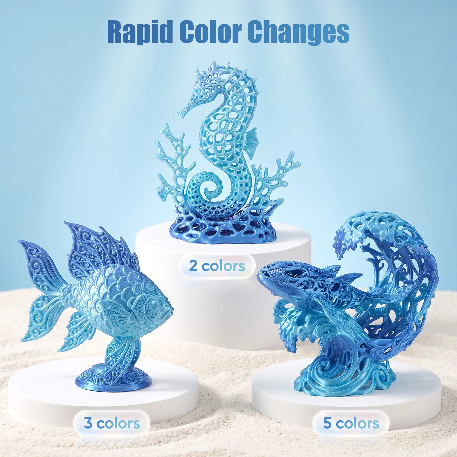 ERYONE Silk Gradient PLA Filament 1.75mm, Shiny Multicolor, Fast Color Change, Silky Glossy Finish, +/-0.03mm, 1kg Spool