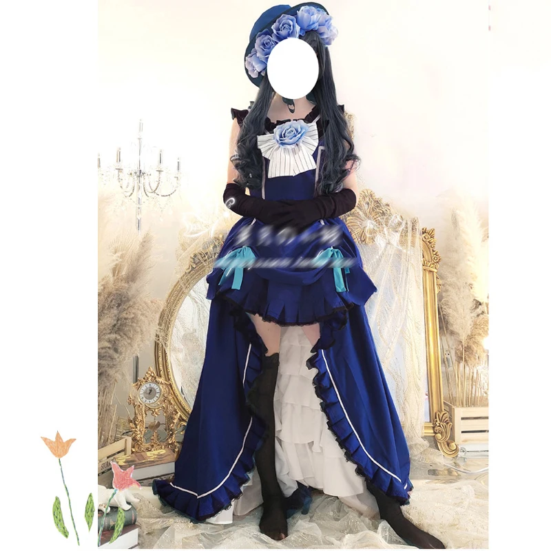 Customize!  Blue robin Ciel Cosplay Anime Costume Pretty Lolita Female Dress A