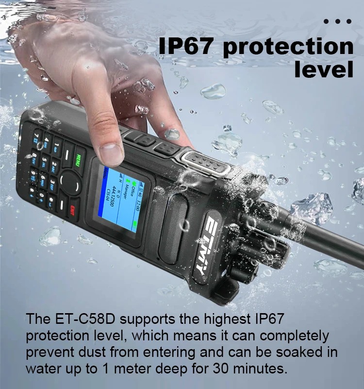 Banda de señal DMR + POC VHF UHF tarjeta Sim Radio Etmy marca ET-C58D 5W Mini repetidor DMR Walkie Talkie analógico