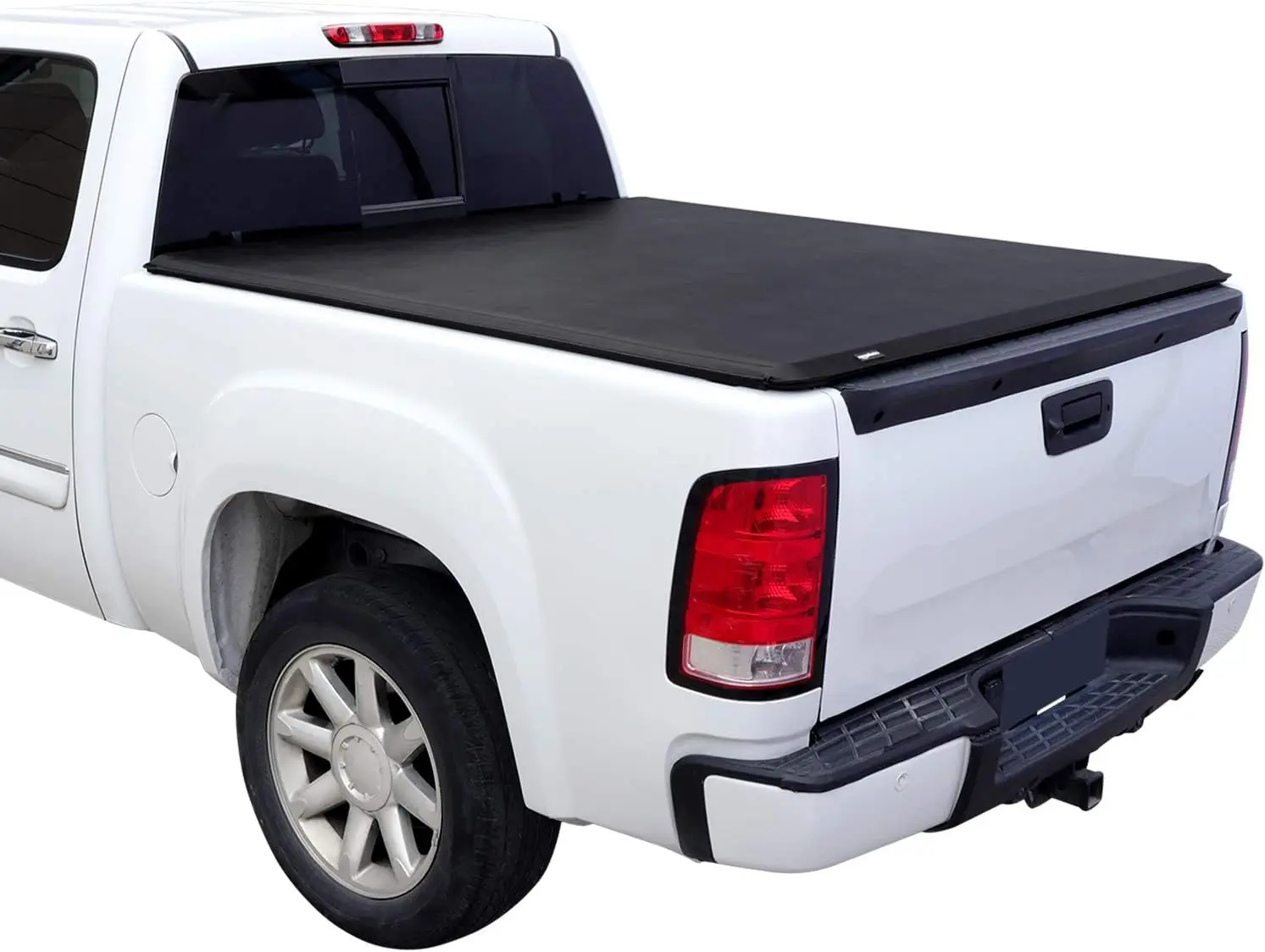

Soft Roll-Up Truck Bed Tonneau Cover, 6.5 ft Water-Resistant, Fits Chevy Silverado GMC Sierra 1500-3500 HD Fleetside