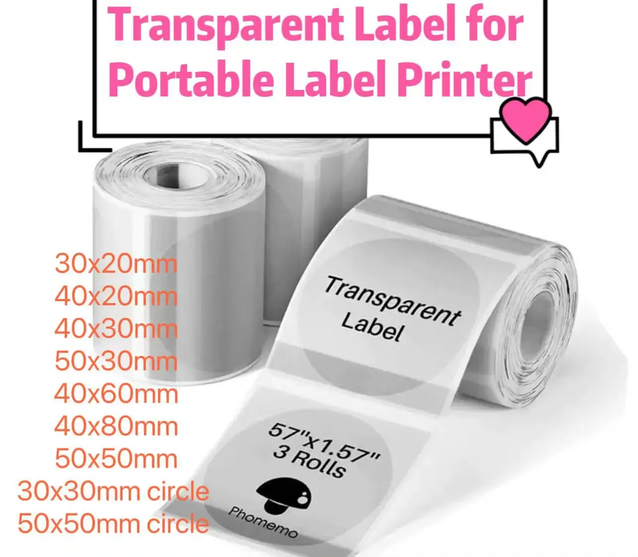 

For Marklife P50 Phomemo M110 / M220 / M200, QLabel E210 Clabel 221B Printer white and color thermal sticker label
