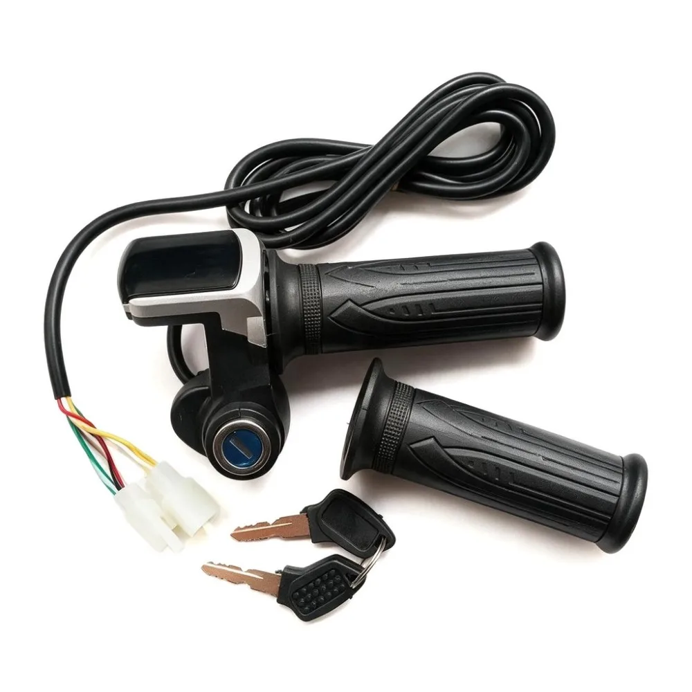 24V 36V 1Pair Electric Scooter Bike Throttle Speed Adjustment Handle with Key Lock Display Divides LCD Grip