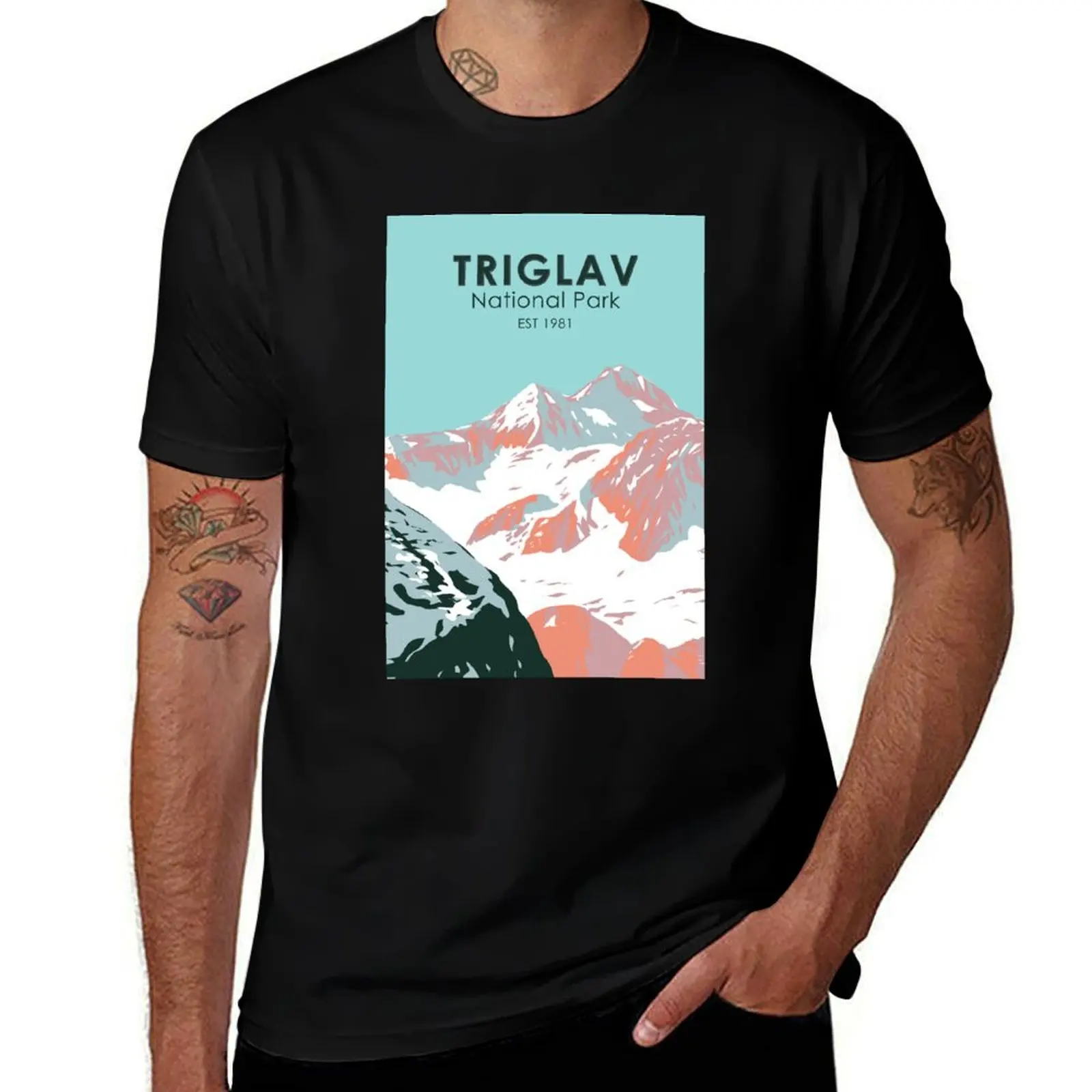 Triglav National Park Mount Triglav Slovenia Vintage T-Shirt Soft Basic Cotton Short Sleeve Tee T-Shirt