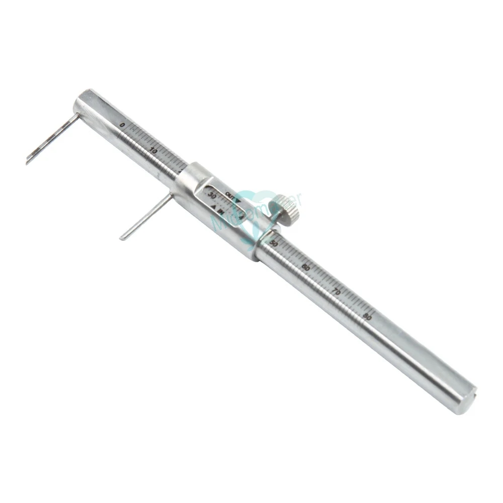 1pcs New Dental Double Scale Measuring Caliper 0-80mm Dental Implant Measuring Gauge Stainless Steel Orthodontic Sliding Caliper