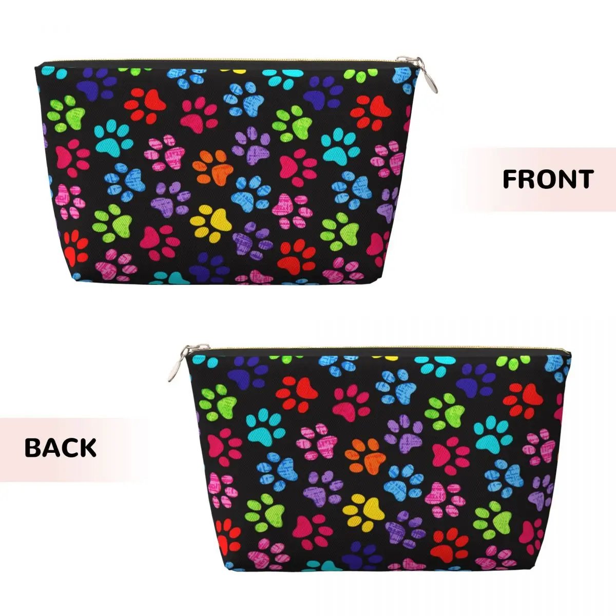 Custom Colorful Animal Footprint Dog Paw Prints Travel Toiletry Bag Women Cosmetic Makeup Bag Beauty Storage Dopp Kit