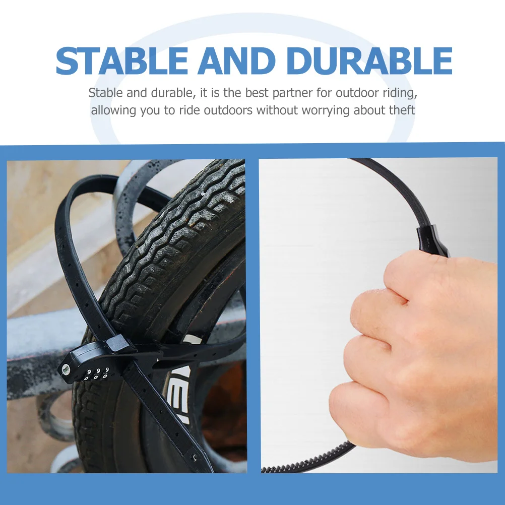 Bike Lock Security Tie Cable Mountain Bicycle Portable Lightweight Anti-Theft Cable Lock Outdoor Use Bike Supplies