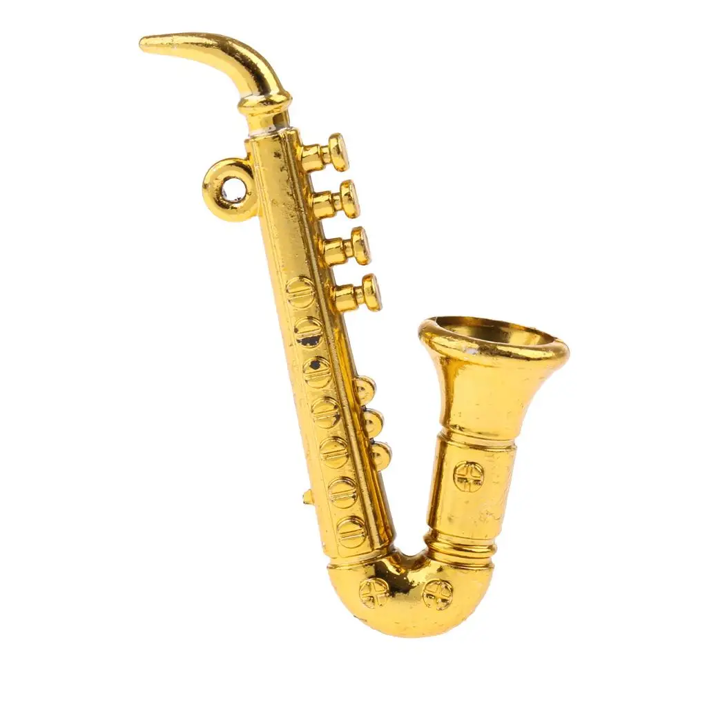 Plastic Musical Instrument Model Saxophone Dollhouse Miniature for Miniatures House Dolls Objects Accessories